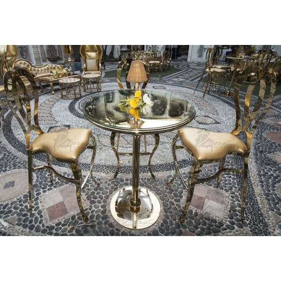 silver mirrored Reflection dining table 48 × 96-inch rectangular deluxe event rental