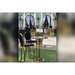 silver mirrored Reflection dining table 48 × 96-inch rectangular deluxe event rental