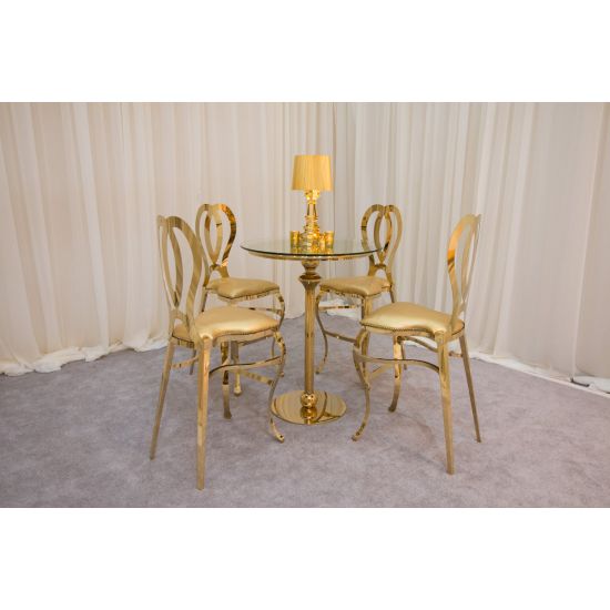 silver mirrored Reflection dining table 48 × 96-inch rectangular deluxe event rental