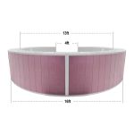 Curved black high-gloss acrylic event bar rental unit with dusty-blue accent top trim, creating modern lounge bar appeal.