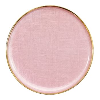 Ballerina Charger Plate (Pink) Gold Trim