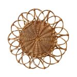 Natural brown woven provencal charger plate with open looped border and rattan texture, rustic charger for weddings and outdoor events