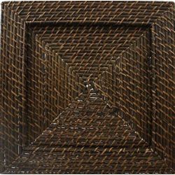 Rattan Charger Plate (Dark Brown) (Square)