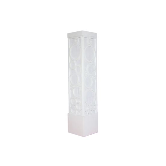 White bubble-style column with transparent stacked circular texture, modern pedestal for weddings, events, and décor displays.