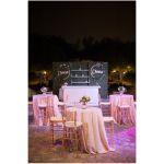 White Chiavari resin bar stool with spindled back and Silver cushion, sleek event-height seating for modern bar setups