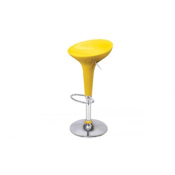 Contemporary Barstool Scoop Yellow (Adjustable)