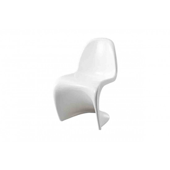 White kids’ phantom-style molded chair with sleek modern design for contemporary children’s event seating
