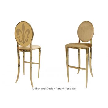 Fleur-de-lis Barstool Gold Chusion Gold