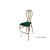 Halexandria Barstool Gold Cushion Emerald Green