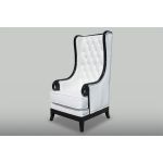 Empire corner piece in white with black frame, modular lounge seating section rental for weddings, parties, and event lounges.