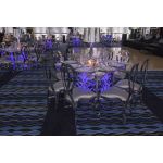 60x60" square Mirror Dior dining table with reflective mirrored top and elegant base, ideal for luxury event dining and reception décor.