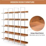 White metal frame bar-back shelving unit with natural wood shelves Edwines Bar Back Natural White for luxury event bar displays