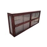8-foot corrugated-metal front Urban Bar rental unit with industrial urban finish for modern event cocktail stations