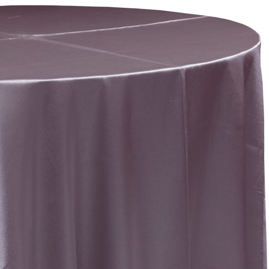 deep rose satin round event tablecloth linen with lustrous smooth fabric for weddings, parties, banquets and special occasion décor rentals