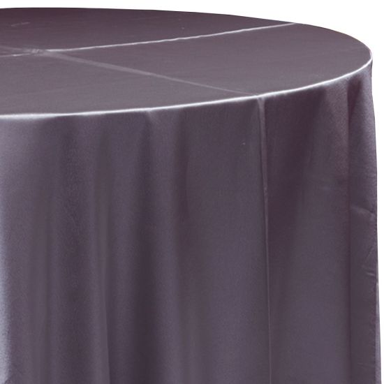 moonglow satin round event tablecloth linen with lustrous smooth fabric for weddings, parties, banquets and special occasion décor rentals