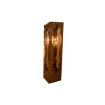 Tall gold mirrored neo-baroque column with ornate reflective panel design, luxury event decor pedestal for weddings and displays.