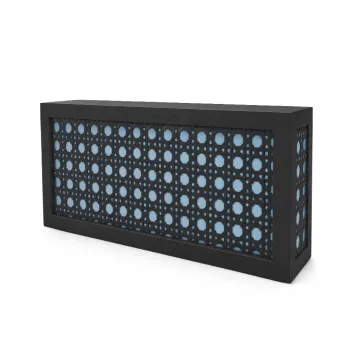 Black Jumbo Woven Cane Bar - Dusty Blue