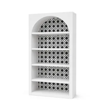 White Jumbo Woven Cane Bar Back - Black