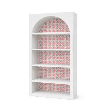 White Jumbo Woven Cane Bar Back - Dusty Rose