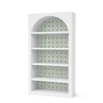White Jumbo Woven Cane Bar Back - Sage Green