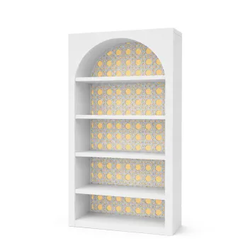 White Jumbo Woven Cane Bar Back - Yellow