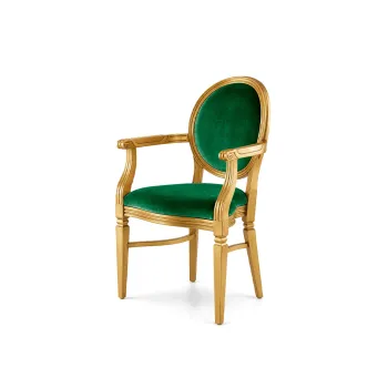 Chandelle Armchair Gold - Cushion Emerald Green (Velvet)