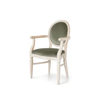 Chandelle Armchair Ivory - Cushion Silver (Velvet)
