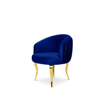 Reflection Armchair Glitz Lounge Gold - Royal Blue