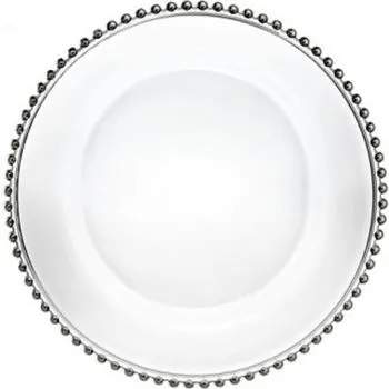 Glass Beaded Charger Plate (Black)
